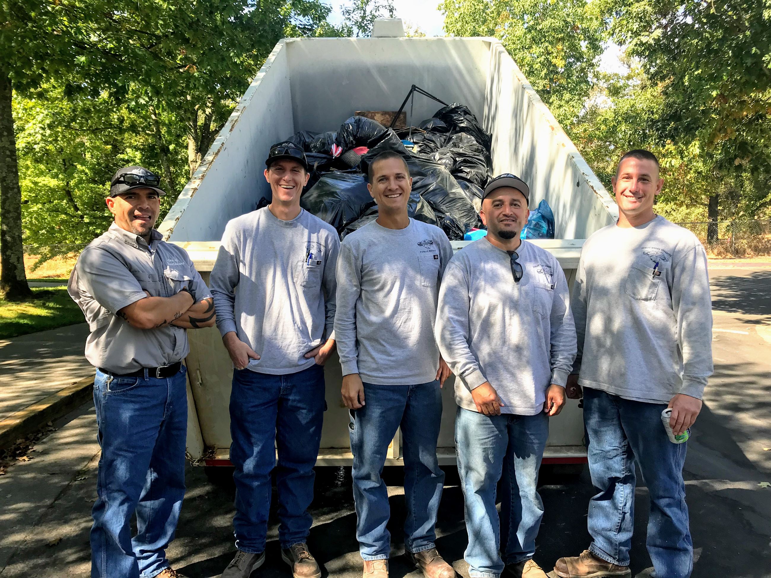 Public Works Staff at Foss Creek Cleanup