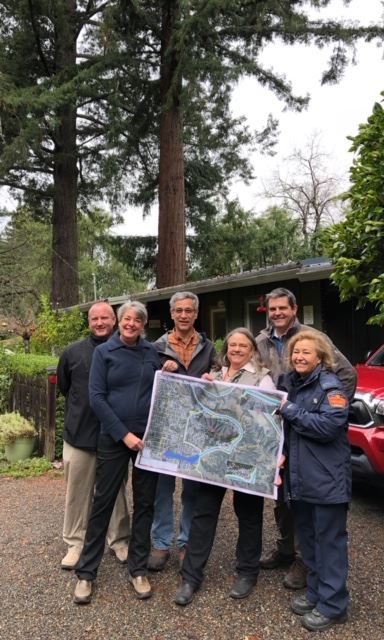 The COPE groups leaders talk to Assemblyman Jim Woods at a Fitch Mountain resident's home