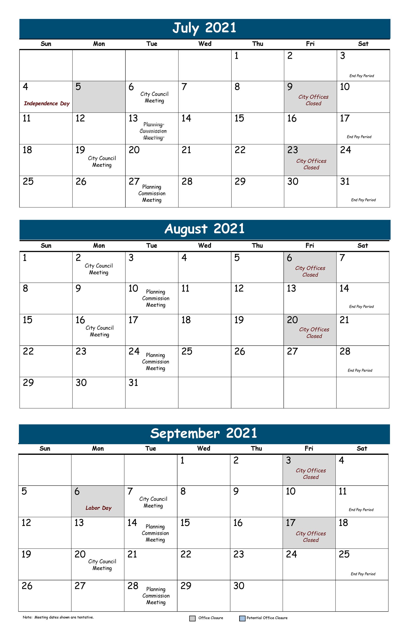 2021 Calendar June-Aug